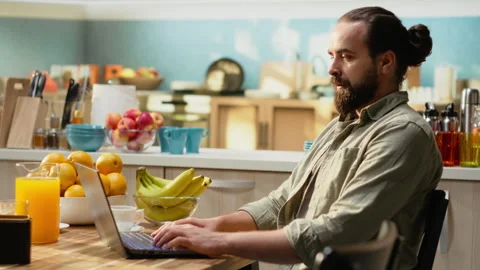 Pensive intellectual man thinking about decision making ideas Stock Footage 330441330