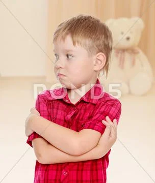 Pensive little boy Stock Photos