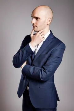 Pensive Man Looking Aside Stock Photos