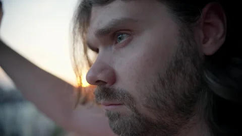 Pensive man lost in thoughts. Introspection and self-analysis. Thinking 스톡 동영상 246440833