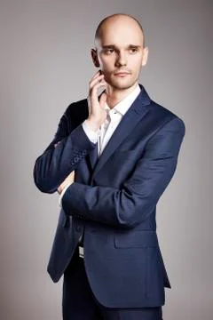 Pensive Man in Suit Stock Photos
