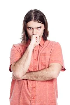 Pensive man thinking Stock Photos