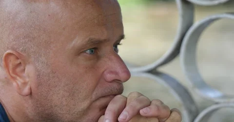 Pensive Man Waiting Desperate Help Disappointing Tragedy Hopelessness Attitude Stock-Footage 59526704