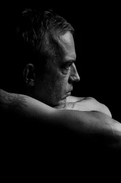Pensive portrait. Stock Photos