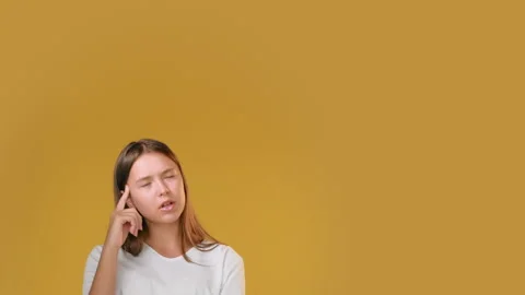 Pensive teenager problem solution puzzled girl Stock Footage 143407326