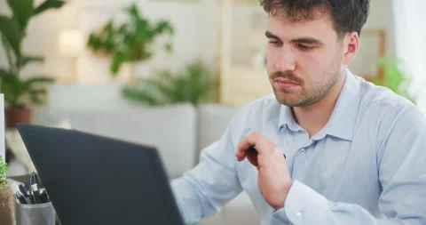 Pensive Tired Employee Solving Problem Stock Footage 275823898