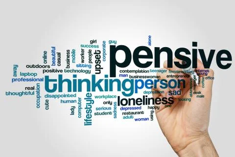 Pensive word cloud concept 스톡 일러스트