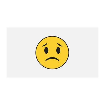 Pensive worried face emoji vector illustration Stock Illustration