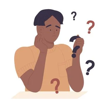 Pensive young man Stock Illustration