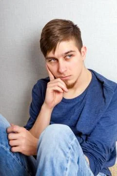 Pensive Young Man Stock-Fotos