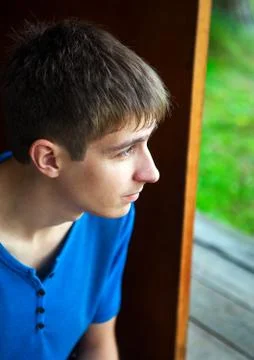 Pensive Young Man Foto stock