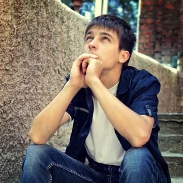 Pensive Young Man Stock Photos