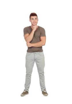 Pensive young men Stock Photos