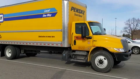 Penske Truck Rental Yellow Stock Video Pond5