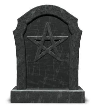 Pentacle on gravestone - 3d illustration Stock-Illustration