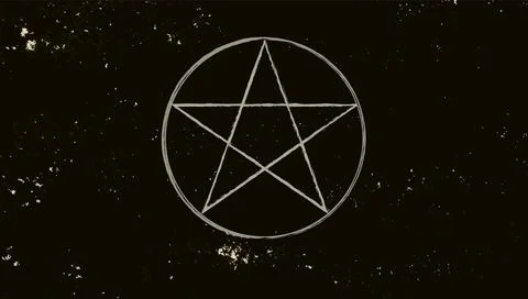Pentacle isolated on dark background. Magic vector decorative elements Stock Illustration
