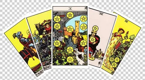 Pentacles Tarot Cards Set Stock Illustration