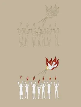 Pentacost sketch Illustrazione stock