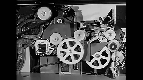 PENTAGON - 1950 - Mechanism of tabulating machine in operation. Stock Footage 254072789