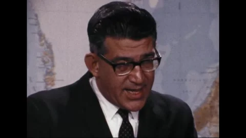 PENTAGON - 1969: EC-121 shootdown briefing — Head rises from written remarks Stock Footage 342569057