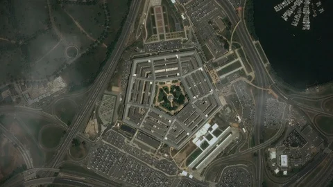 Pentagon Aerial Zoom top Stock Footage