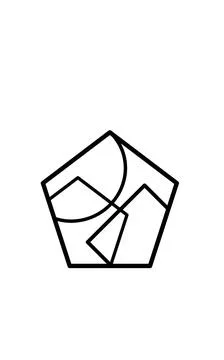 Pentagon design illustration Stock Illustration