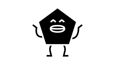 Pentagon geometric shape character glyph icon animation Stock Footage 326159852