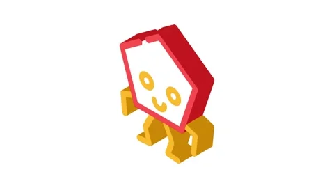 Pentagon geometric shape character isometric icon animation Stock Footage 327295905