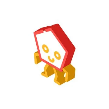 Pentagon geometric shape character isometric icon vector illustration 库存插图