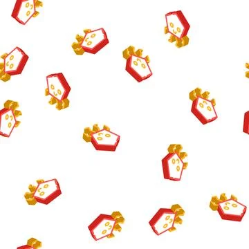 Pentagon geometric shape character isometric icon seamless pattern Stock Illustration