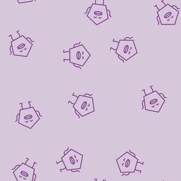 Pentagon geometric shape character line seamless pattern Stock Illustration