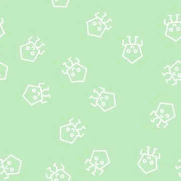Pentagon geometric shape character line vector seamless pattern Illustrazione stock