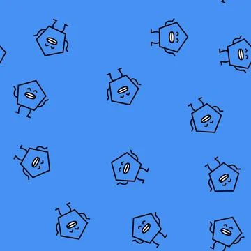 Pentagon geometric shape character vector seamless pattern Illustrazione stock