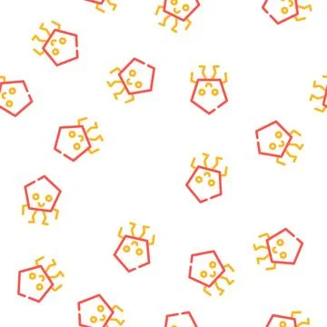 Pentagon geometric shape character vector seamless pattern 库存插图