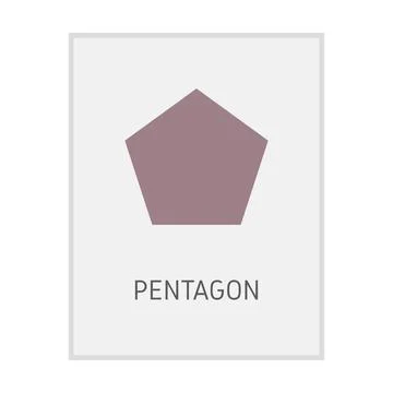 Pentagon geometric shape flash card element symbol for preschool education Stock Illustration