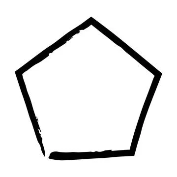 Pentagon grunge texture element frame border shape icon for decorative vint.. Stock Illustration