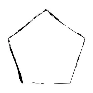 Pentagon grunge texture element frame border shape icon for decorative vint.. Stock Illustration