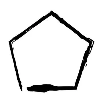 Pentagon grunge texture element frame border shape icon for decorative vint.. Stock Illustration