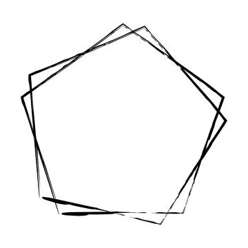 Pentagon grunge texture element frame border shape icon for decorative vint.. Stock Illustration