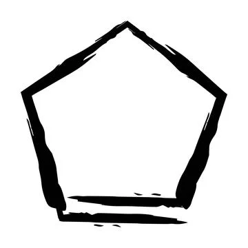 Pentagon grunge texture element frame border shape icon for decorative vint.. Stock Illustration