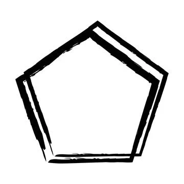 Pentagon grunge texture element frame border shape icon for decorative vint.. Stock Illustration