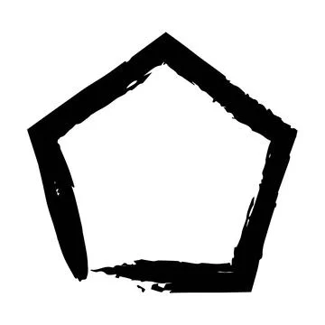 Pentagon grunge texture element frame border shape icon for decorative vint.. Stock Illustration