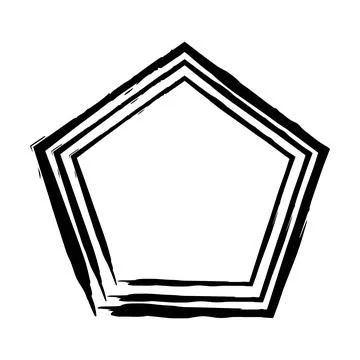 Pentagon grunge texture element frame border shape icon for decorative vint.. Stock Illustration