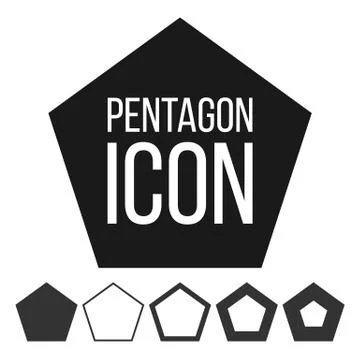 Pentagon Icon Vector. 5 Five Sided Symbol. Geometry Chart. Pentagonal Diagram Stock Illustration