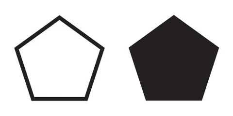 Pentagon icon of vector geometry pentagonal five-sided polygon pentagon line Stock Illustration