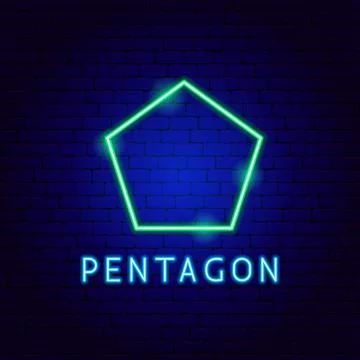 Pentagon Neon Label イラスト素材