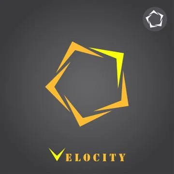 Pentagon segmented arrow pointer Stock Illustration