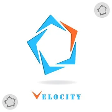 Pentagon segmented star logo Stock Illustration