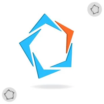 Pentagon segmented star logo Stock Illustration