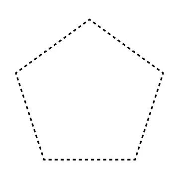 Pentagon shape dashed symbol vector icon for creative graphic design ui eleme Stock Illustration